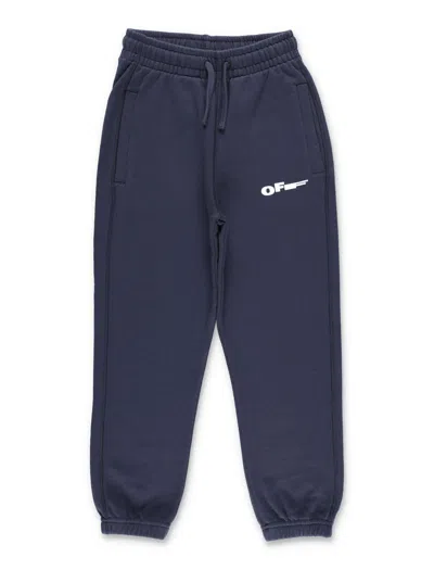 Off-white Boys Logo Jogger Pants In Seaborne