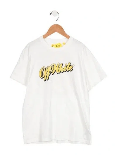 Pre-owned Off-white Kids' Boys' Logo Short Sleeve T-shirt In White