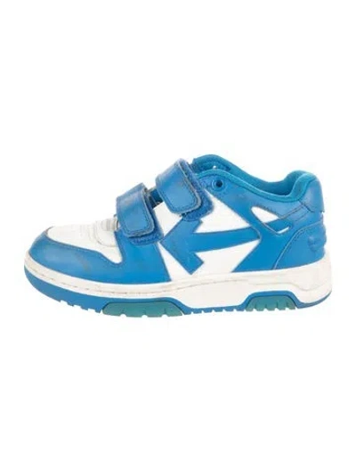 Pre-owned Off-white Kids' Boys' Out Of Office Leather Low Top Sneaker In Blue