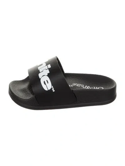 Pre-owned Off-white Babies' Boys Slides In Black