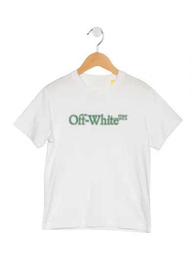 Pre-owned Off-white Kids' Boys White Graphic T-shirt W/tags In Green/white