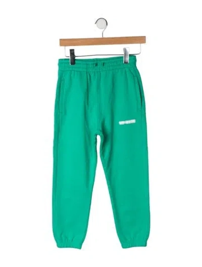 Pre-owned Off-white Kids' Boys' Woven Logo Sweatpants W/tags In Green