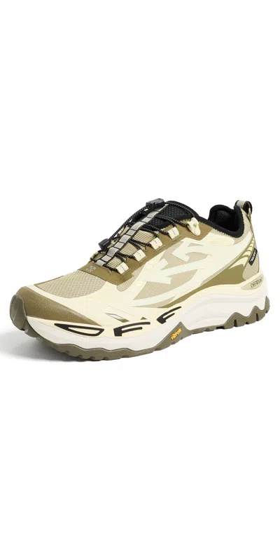 Off-white Panelled Lace-up Sneakers In Green