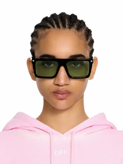 Off-white Bridgeport Green Lens Sunglasses In White
