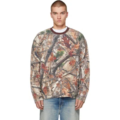 Off-white Camo Waffle Skate Long Sleeve Tee In Brown