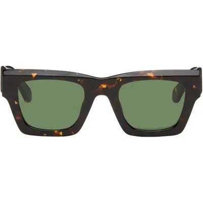 Off-white Brown Davie Sunglasses In Green