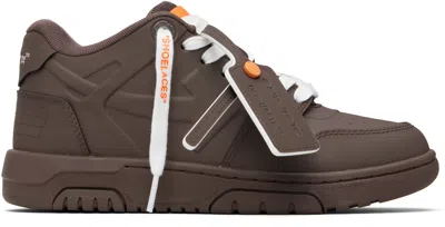 Off-white Brown 'out Of Office' Molded Sneakers In Burgundy