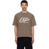 Off-white Logo Printed Crewneck T-shirt In Brown