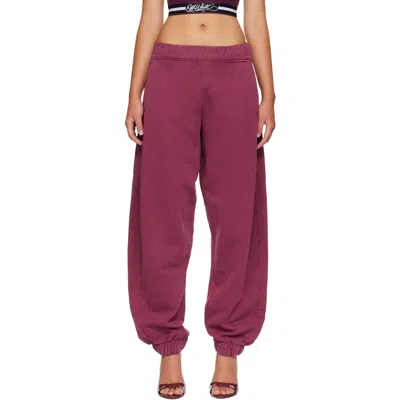 Off-white Burgundy 'off' Stamp Balloon Sweatpants In Fade Out Hawthorn Ro