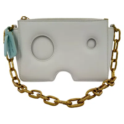 Pre-owned Off-white Burrow Zipped Shoulder Bag In Grey Leather In Blue