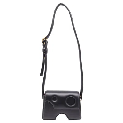 Pre-owned Off-white Burrow-22 Shoulder Bag In Black Leather