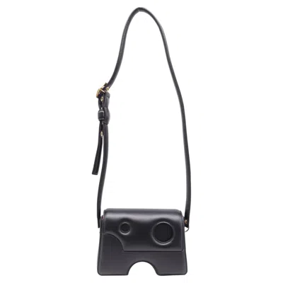 Pre-owned Off-white Burrow-22 Shoulder Bag In Black Leather