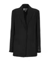 Off-white Buttoned Blazer In Black