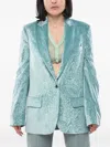 Off-white Buttoned Blazer In Blue