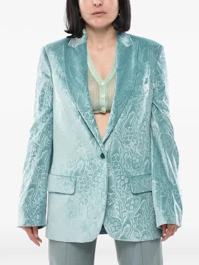 Off-white Buttoned Blazer In Blue