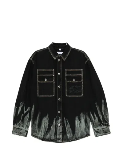 Off-white Button-up Denim Shirt In Black