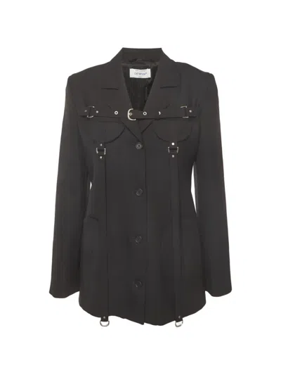 Pre-owned Off-white Button-up Jacket In Black
