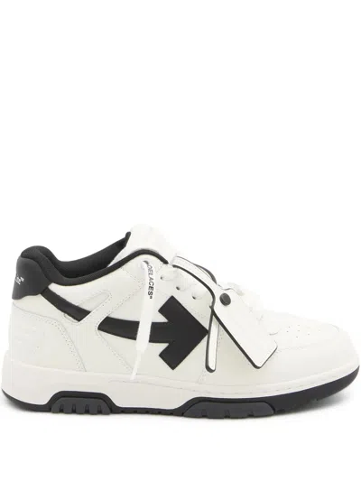 Off-white Calf Leather Low-top Sneakers With Contrasting Arrow Motifs In White