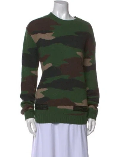 Pre-owned Off-white Camo Wool Sweater In Green