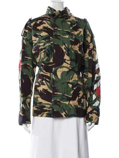 Pre-owned Off-white Camouflage Print Utility Jacket In Green