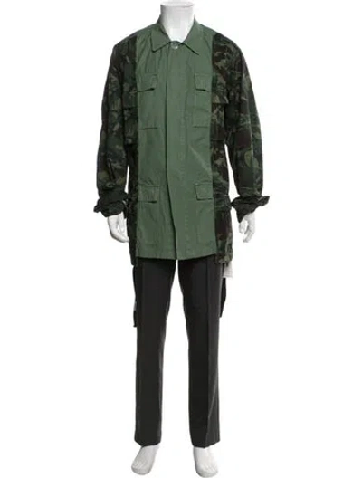 Pre-owned Off-white Camouflage Print Utility Jacket In Green