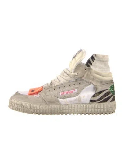 Pre-owned Off-white Canvas Animal Print Sneakers In Grey/white