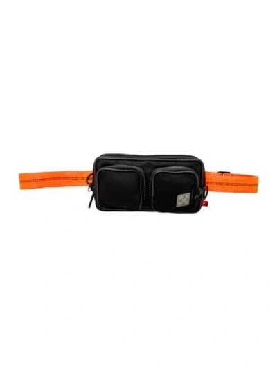 Pre-owned Off-white Canvas Belt Bag In Black