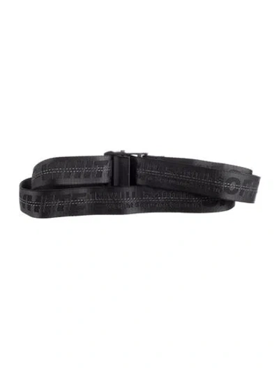 Pre-owned Off-white Canvas Belt In Black