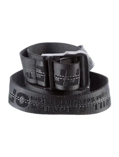 Pre-owned Off-white Canvas Belt In Black