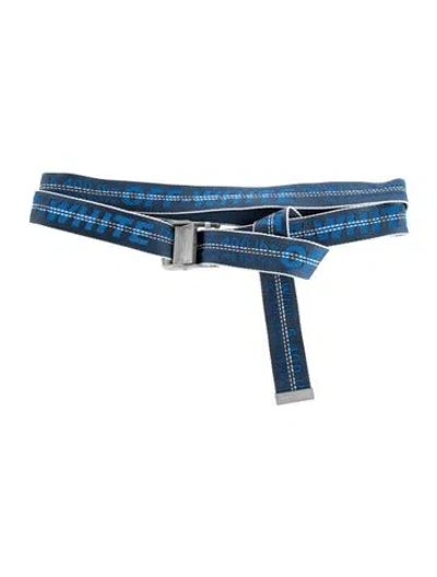 Pre-owned Off-white Canvas Belt In Blue