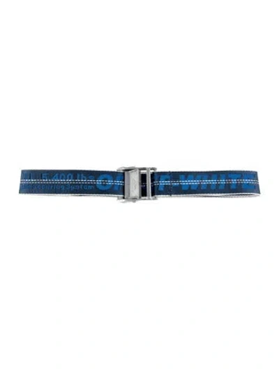 Pre-owned Off-white Canvas Belt In Blue