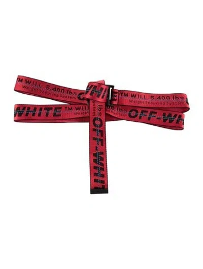 Pre-owned Off-white Canvas Belt In Red