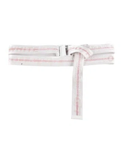 Pre-owned Off-white Canvas Belt In White