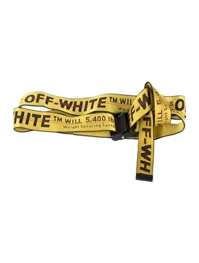 Pre-owned Off-white Canvas Belt In Yellow