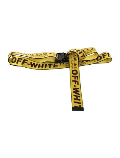 Pre-owned Off-white Canvas Belt In Yellow
