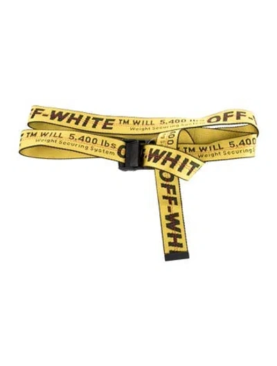 Pre-owned Off-white Canvas Belt In Yellow