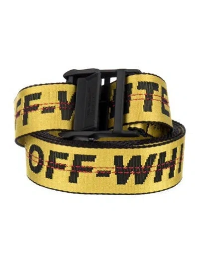 Pre-owned Off-white Canvas Belt In Yellow