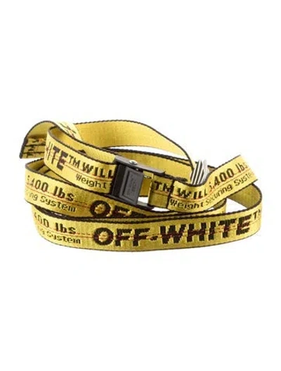 Pre-owned Off-white Canvas Belt In Yellow
