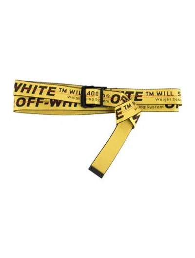 Pre-owned Off-white Canvas Belt In Yellow