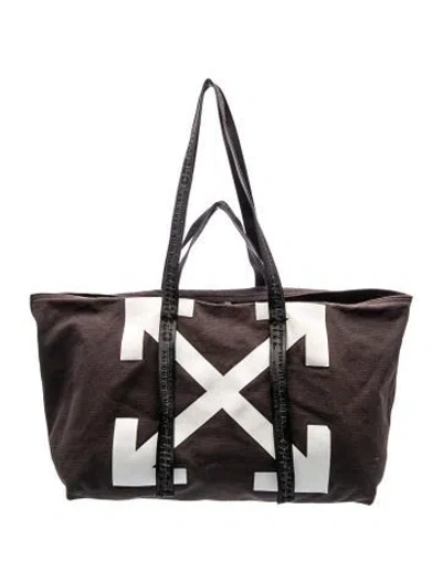 Pre-owned Off-white Canvas Canvas Commercial Tote In Gray