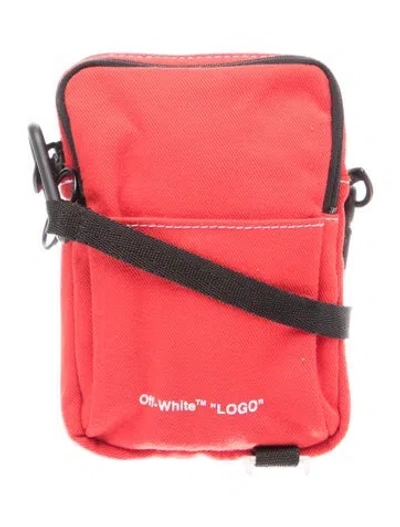Pre-owned Off-white Canvas Crossbody Bag In Red