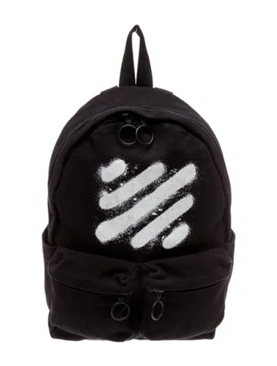 Pre-owned Off-white Canvas Diagonal Spray In Blue