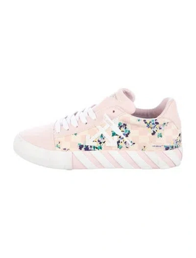 Pre-owned Off-white Canvas Floral Print Sneakers In Pink