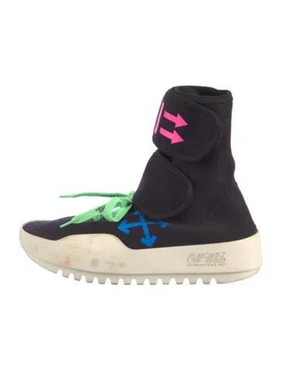 Pre-owned Off-white Canvas Graphic Print Chunky Sneakers In Black