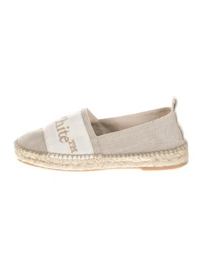 Pre-owned Off-white Canvas Graphic Print Espadrilles In Neutral