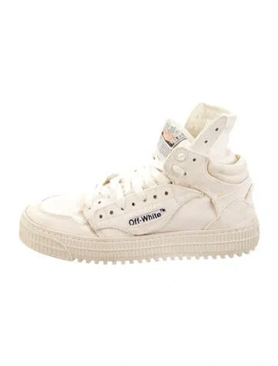Pre-owned Off-white Canvas Graphic Print Sneakers In White