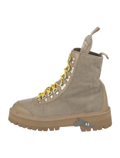 Pre-owned Off-white Canvas Hiking Boots In Neutral