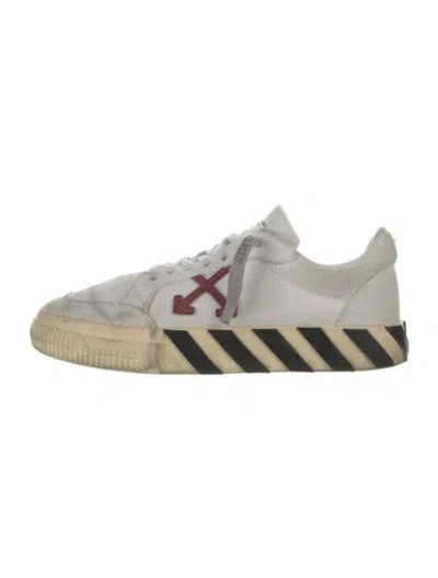 Pre-owned Off-white Canvas Printed Sneakers In White