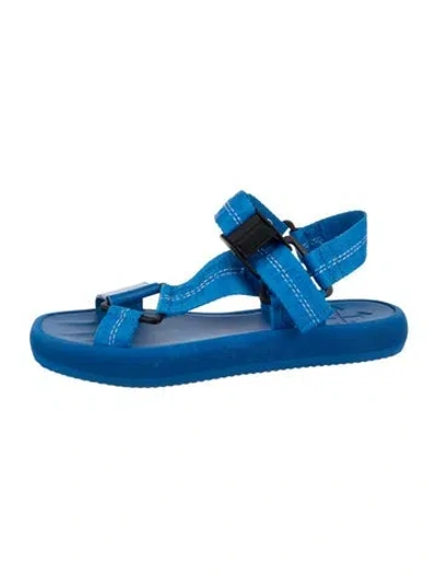 Pre-owned Off-white Canvas Sandals In Blue