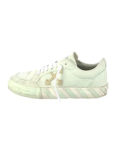 Pre-owned Off-white Canvas Sneakers In Green